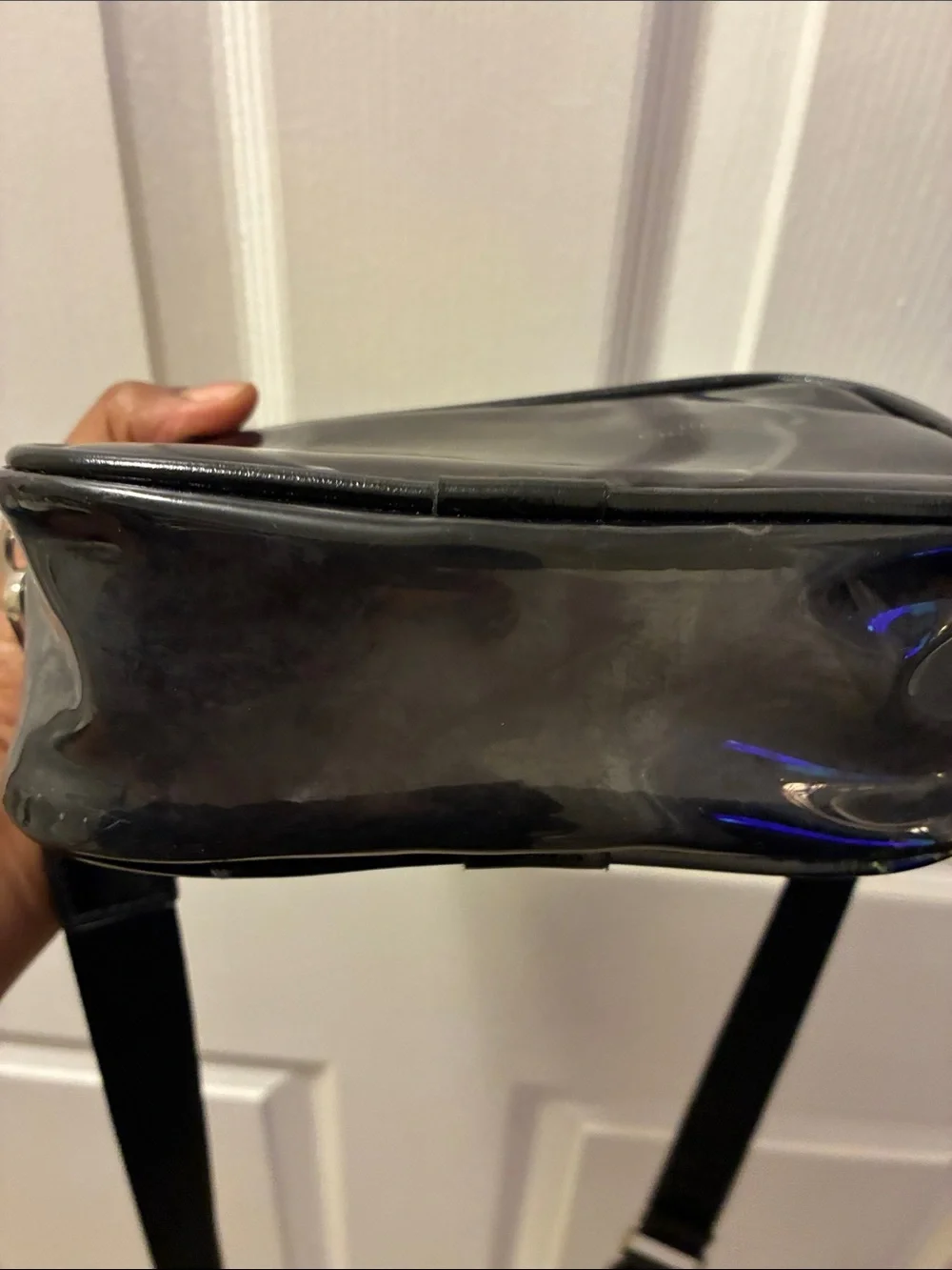 Black clear Crossbody Sleek Shoulder Bag w/removable straps. Stadium approved